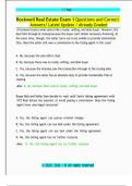Rockwell Real Estate Exam 1 &vert; Updated 2026 &vert; Verified Questions & Correct Answers
