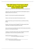 LEB 320f Online Final Exam Study Guide with Complete Solutions Latest Update 2026