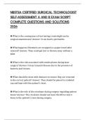 NBSTSA CERTIFIED SURGICAL TECHNOLOGIST SELF-ASSESSMENT A AND B EXAM SCRIPT COMPLETE QUESTIONS AND SOLUTIONS 2026