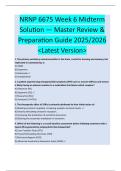 NRNP 6675 Week 6 Midterm  Solution &mdash; Master Review &  Preparation Guide 2025&sol;2026  <Latest Version> 