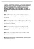NBSTSA CERTIFIED SURGICAL TECHNOLOGIST SELF-ASSESSMENT A AND B EXAMINATION TEST QUESTIONS AND ANSWERS GRADED A&plus; 2026
