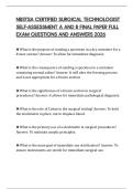 NBSTSA CERTIFIED SURGICAL TECHNOLOGIST SELF-ASSESSMENT A AND B FINAL PAPER FULL EXAM QUESTIONS AND ANSWERS 2026