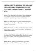 NBSTSA CERTIFIED SURGICAL TECHNOLOGIST SELF-ASSESSMENT EXAMINATION A AND B FULL QUESTIONS AND CORRECT ANSWERS 2026