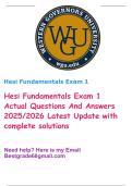 Hesi Fundamentals Exam 1 Actual Questions And Answers 2025&sol;2026 Latest Update with complete solutions 