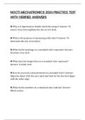 NOCTI MECHATRONICS 2024 PRACTICE TEST WITH VERIFIED ANSWERS