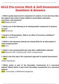 ACLS Pre-course Work & Self-Assessment Questions Actual Exam 2025 Newest Updated Questions and Correct Answers &lpar;2025 &sol; 2026&rpar; &lpar;Verified Answers by Expert&rpar;