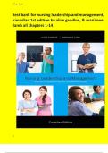 Test Bank For Nursing Leadership and Management&comma; Canadian 1st Edition By Alice Gaudine&comma; & Marianne Lamb All Chapters 1-14