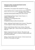 FINANCE FINAL EXAM QUESTIONS WITH COMPLETE SOLUTIONS