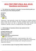 ACLS Test Prep &lpar;PALS&comma; BLS&comma; ACLS&rpar; Actual Questions 2025 Newest Updated Questions and Correct Answers &lpar;2025 &sol; 2026&rpar; &lpar;Verified Answers by Expert&rpar;