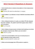 ACLS Version B Actual 2025 Updated Questions and Correct Answers &lpar;2025 &sol; 2026&rpar; &lpar;Verified Answers by Expert&rpar;