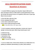 ACLS Recertification Exam Actual 2025 Updated Questions and Correct Answers &lpar;2025 &sol; 2026&rpar; &lpar;Verified Answers by Expert&rpar;