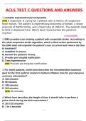 ACLS TEST C Actual 2025 Updated Questions and Correct Answers &lpar;2025 &sol; 2026&rpar; &lpar;Verified Answers by Expert&rpar;