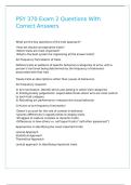 PSY 370 Exam 2 Questions With Correct Answers