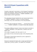 Bio L112 Exam 2 questions with answers