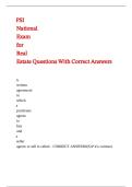 PSI National Exam for Real Estate Questions With Correct Answers 
