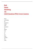 Real Estate Marketing 101 &lpar;SAE&rpar; Questions With Correct Answers&period;