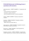 PCB 3023 Molecular Cell Biology Exam 1 questions with answers