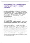 Blood bank ASCP MLT medialab exams QUESTIONS WITH 100- CORRECT ANSWERS