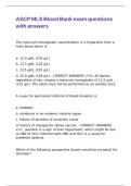 ASCP MLS Blood Bank exam questions with answers