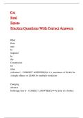 GA Real Estate Practice Questions With Correct Answers 