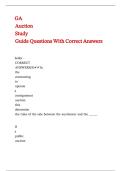 GA Auction Study Guide Questions With Correct Answers &comma;