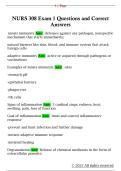 NURS 308 Exam 1 Questions and Correct  Answers