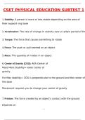 CSET Physical Education Subtest 1 Actual Exam 2025 Newest Updated Questions and Correct Answers &lpar;Latest 2025 &sol; 2026 Update&rpar; &lpar;Verified Answers by Expert&rpar;