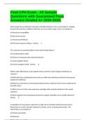 Final CPH Exam - All Sample Questions with Guaranteed Pass Answers Graded A&plus; 2025-2026&period;