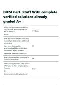 BICSI Cert&period; Stuff With complete verfiied solutions already graded A&plus;&period;