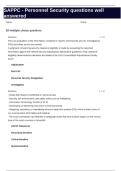 SAPPC - Personnel Security questions well answered