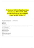 Professional Relationships Final Exam Review with all Correct & 100&percnt; Verified Answers&vert; Actual Complete Exam&vert; Already Graded A&plus;
