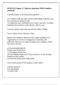 HCM 416 Chapter 1-5 Quizzes Questions With Complete Solutions