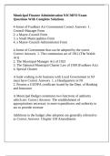 Municipal Finance Administration NJCMFO Exam Questions With Complete Solutions