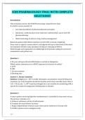 ICHS Pharmacology Final with Complete Solutions &vert; International College of Health Sciences &vert; Nursing Pharmacology