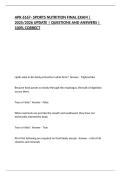 APK 6167- SPORTS NUTRITION FINAL EXAM &vert; 2025&sol;2026 UPDATE &vert; QUESTIONS AND ANSWERS &vert; 100&percnt; CORRECT