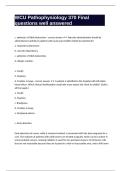 WCU Pathophysiology 370 Final questions well answered