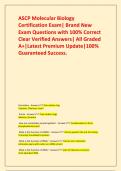 ASCP Molecular Biology Certification Exam&vert; Brand New Exam Questions with 100&percnt; Correct Clear Verified Answers&vert; All Graded A&plus;&vert;Latest Premium Update&vert;100&percnt; Guaranteed Success&period;