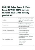 NUR230 Galen Exam 3 &lpar;Peds Exam 1&rpar; With 100- correct answers 2025-2026 already graded A&plus;&period;