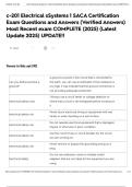c-201 Electrical sSystems 1 SACA Certification Exam Questions and Answers &lpar;Verified Answers&rpar; Most Recent exam COMPLETE &lpar;2025&rpar; &lpar;Latest Update 2025&rpar; UPDATE&excl;&excl;
