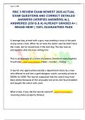RBC 3 REVIEW EXAM NEWEST 2026 ACTUAL  EXAM QUESTIONS AND CORRECT DETAILED  ANSWERS &lpar;VERIFIED ANSWERS&rpar; ALL  ANSWERED &lbrace;250 Q & A&rcub; ALREADY GRADED A&plus; &vert;  BRAND NEW&excl; &vert; 100&percnt; GUARANTEED PASS 