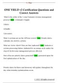 ONE YIELD v2 Certification Questions and  Correct Answers 