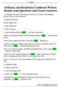 Orthotics and Prosthetics Combined Written  Boards exam Questions and Correct Answers