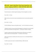 APK 6167- Sports Nutrition Final Exam Questions and answers Updated RATED A&plus; NEW EDITION 100&percnt; PASS