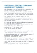 CMFO EXAM - PRACTICE QUESTIONS AND CORRECT ANSWERS