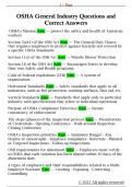 OSHA General Industry Questions and  Correct Answers