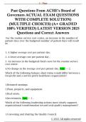 Past Questions From ACHE's Board of  Governors ACTUAL EXAM QUESTIONS  WITH COMPLETE SOLUTION&rpar;  &lpar;MULTIPLE CHOICES&rpar; &lpar;A&plus; GRADED  100&percnt; VERIFIED&rpar; LATEST VERSION 2025  Questions and Correct Answers 