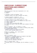 CMFO EXAM - CURRENT FUND QUESTIONS AND CORRECT ANSWERS