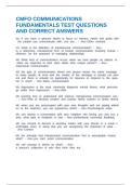 CMFO COMMUNICATIONS FUNDAMENTALS TEST QUESTIONS AND CORRECT ANSWERS