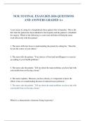 NUR 333 FINAL EXAM 2025-2026 QUESTIONS AND ANSWERS GRADED A&plus;