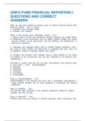 CMFO FUND FINANCIAL REPORTING I QUESTIONS AND CORRECT ANSWERS